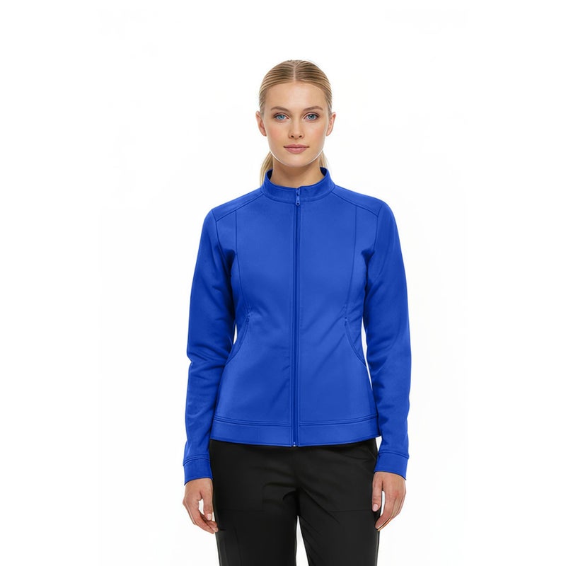 Natural Uniforms سترة سكراب للنساء من ناتشورال يونيفورمز بزاوية سحاب ناعمة للغاية (أزرق ملكي حقيقي، كبير) - Image 1